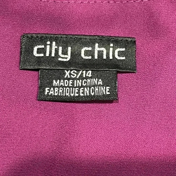 City Chick Wrap Shibara Vibes Top Magenta Size 14 - Picture 8 of 9